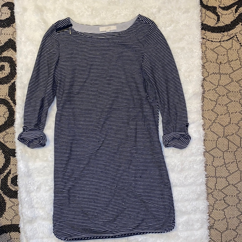 Loft Blue and White Dress